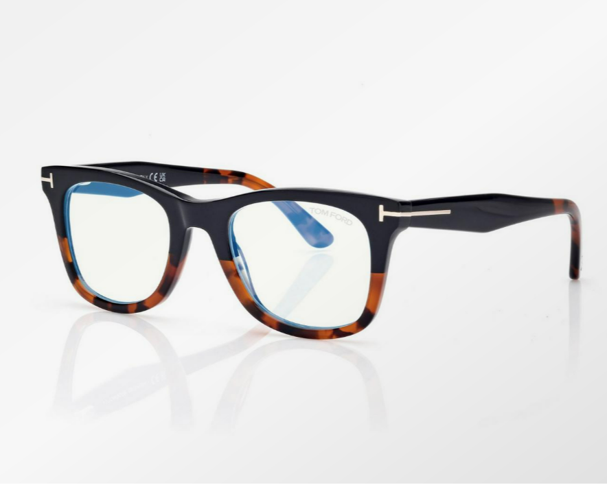 Tom Ford Square Eyeglasses with Clip on Sunglasses