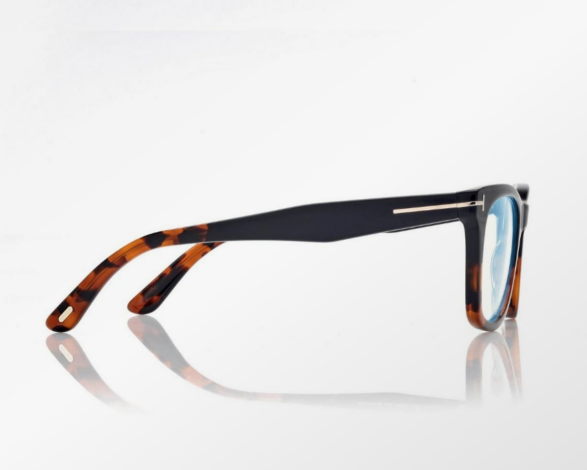 Tom Ford Square Eyeglasses with Clip on Sunglasses