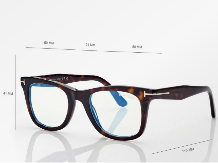 Tom Ford Square Eyeglasses with Clip on Sunglasses