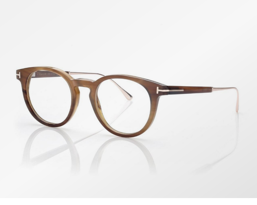 Tom Ford Round Horn & Titanium Eyeglasses