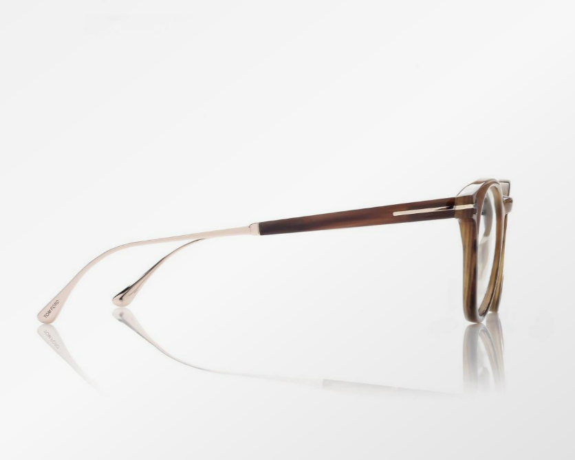 Tom Ford Round Horn & Titanium Eyeglasses