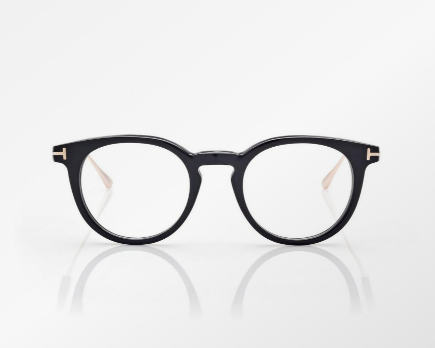 Tom Ford Round Horn & Titanium Eyeglasses