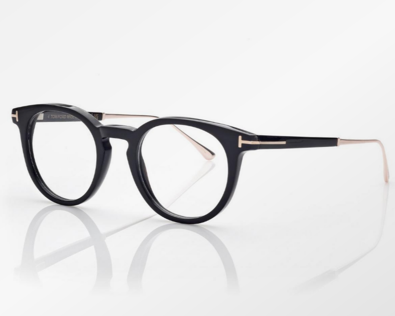 Tom Ford Round Horn & Titanium Eyeglasses