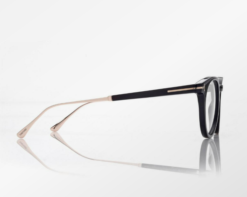 Tom Ford Round Horn & Titanium Eyeglasses