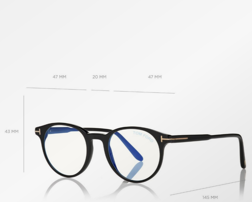 Tom Ford Blue Block Round Shape Eyeglasses