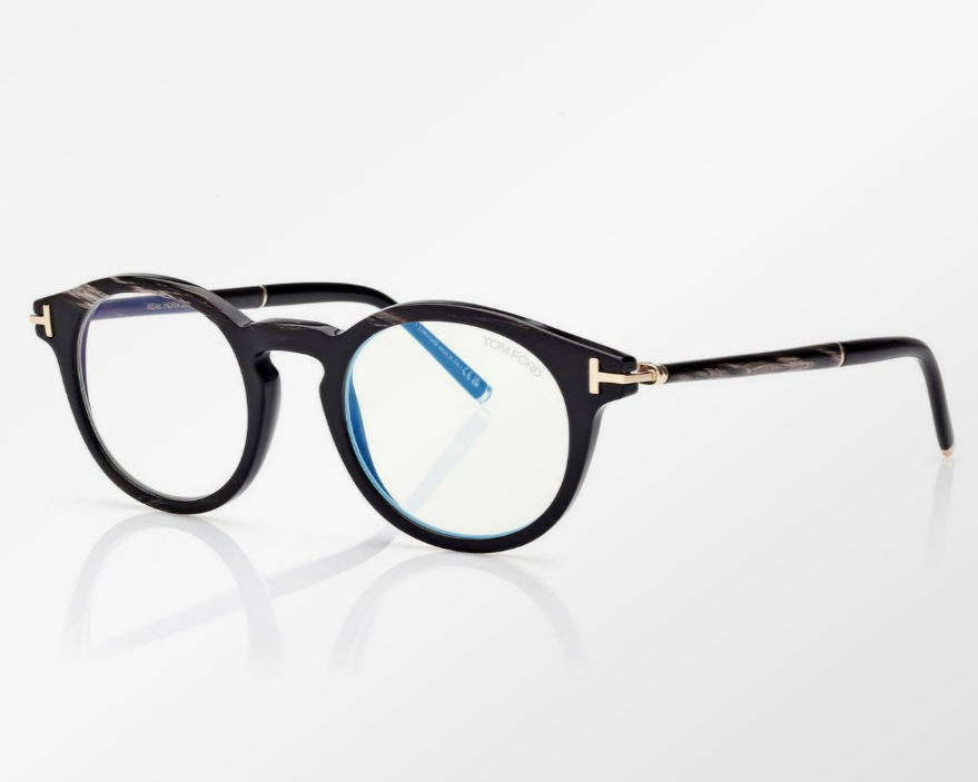 Tom Ford Round Horn Blue Block Eyeglasses