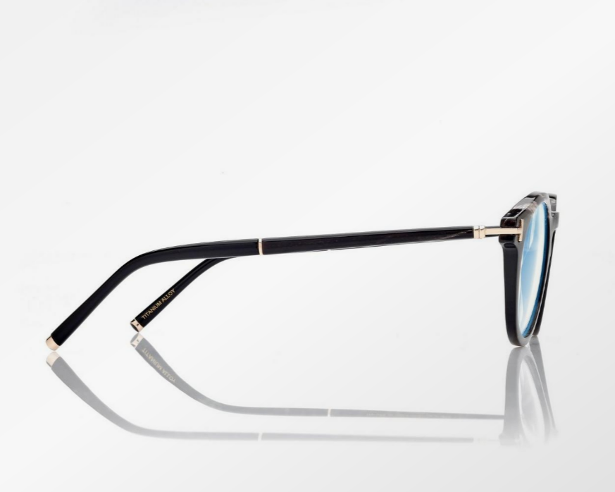 Tom Ford Round Horn Blue Block Eyeglasses
