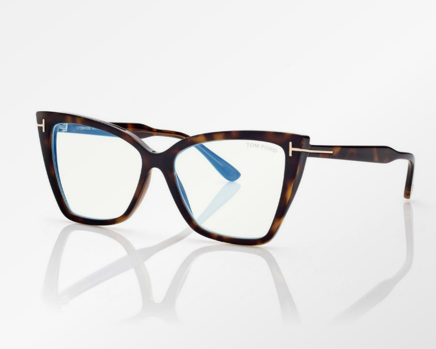 Tom Ford Blue Block Square Cat Eye Eyeglasses