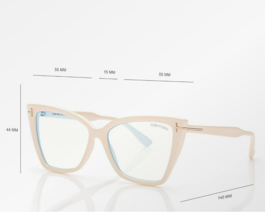 Tom Ford Blue Block Square Cat Eye Eyeglasses