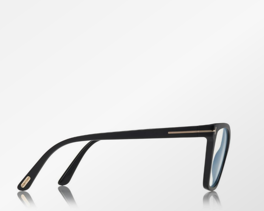 Tom Ford Double Clip on Blue Block Square Eyeglasses