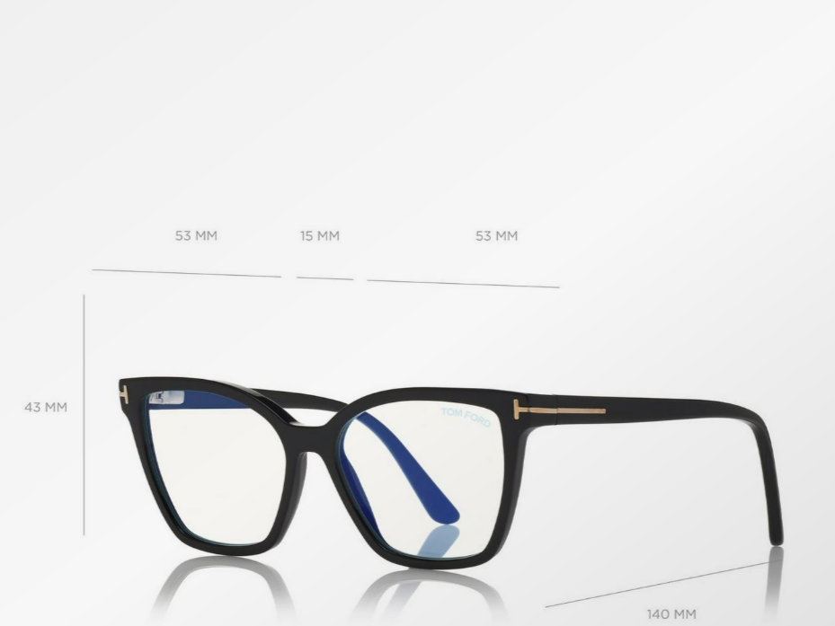 Tom Ford Double Clip on Blue Block Square Eyeglasses