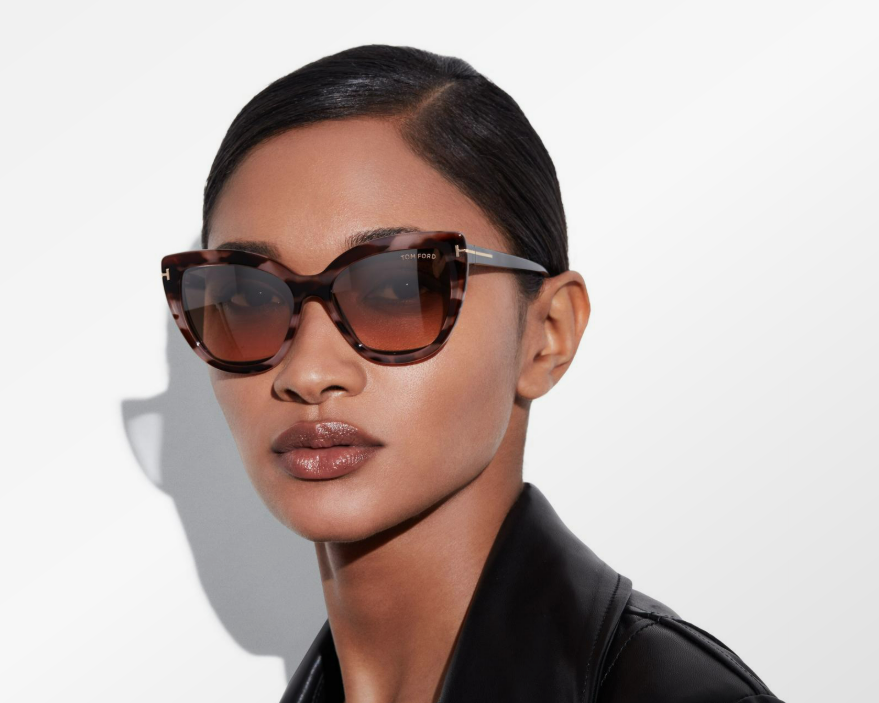 Tom Ford Double Clip on Blue Block Square Eyeglasses