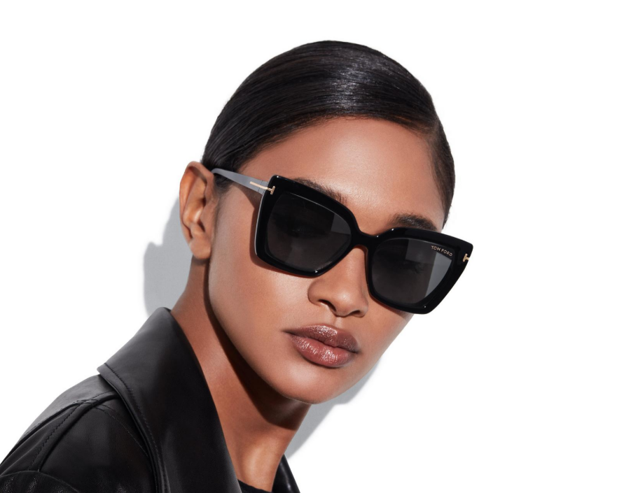 Tom Ford Double Clip on Blue Block Square Eyeglasses