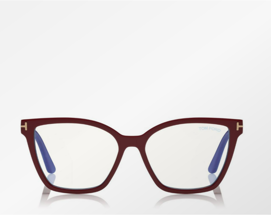 Tom Ford Double Clip on Blue Block Square Eyeglasses