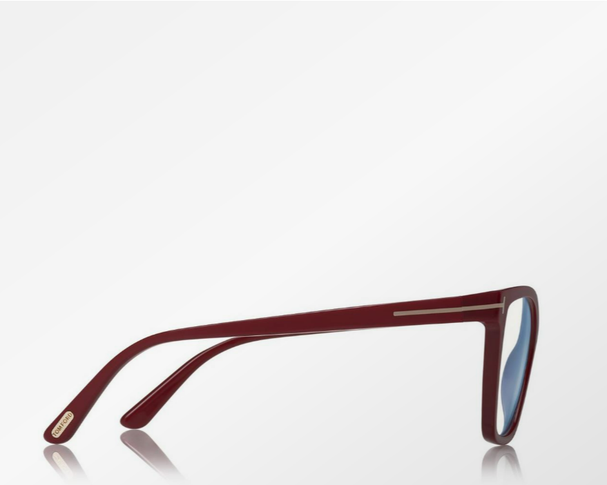 Tom Ford Double Clip on Blue Block Square Eyeglasses