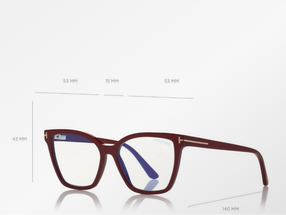 Tom Ford Double Clip on Blue Block Square Eyeglasses
