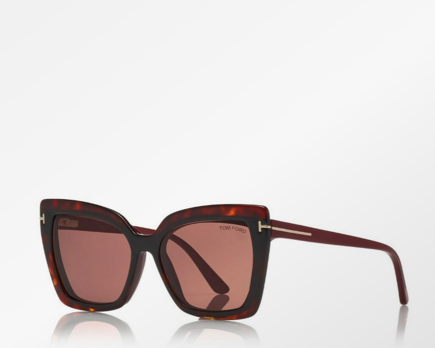 Tom Ford Double Clip on Blue Block Square Eyeglasses