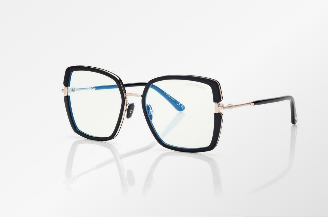 Tom Ford Blue Block Square Eyeglasses