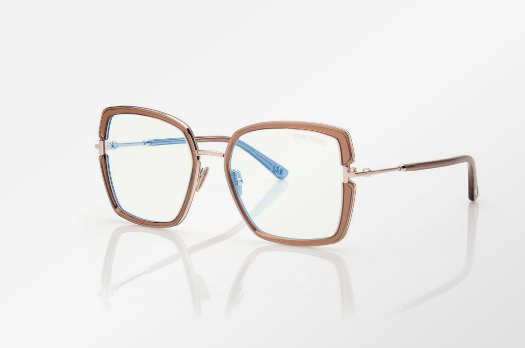 Tom Ford Blue Block Square Eyeglasses