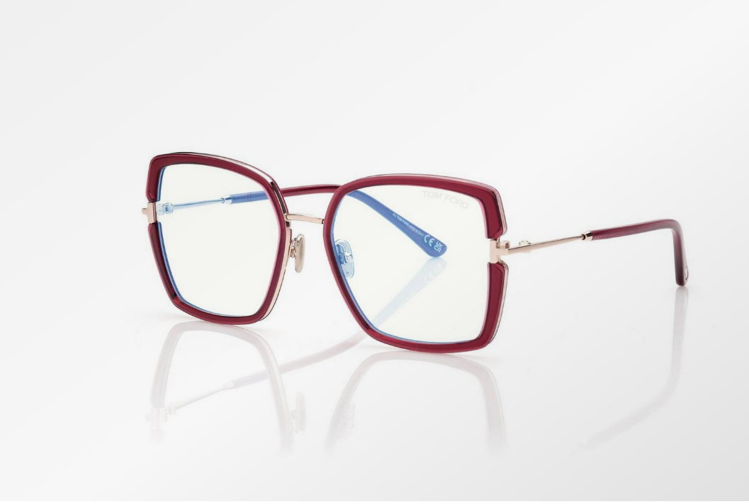 Tom Ford Blue Block Square Eyeglasses