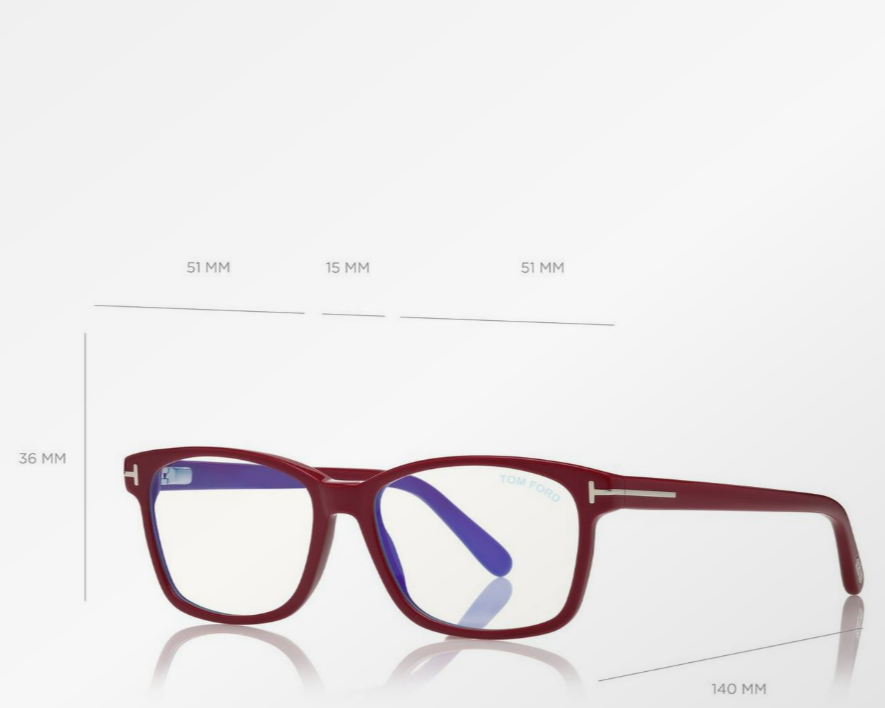 Tom Ford Blue Block Classical Rectangular Eyeglasses
