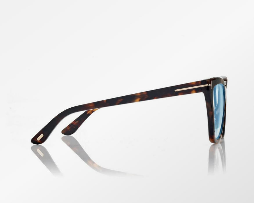 Tom Ford Blue Block Cat Eye Eyeglasses with Clip On Sunglasses