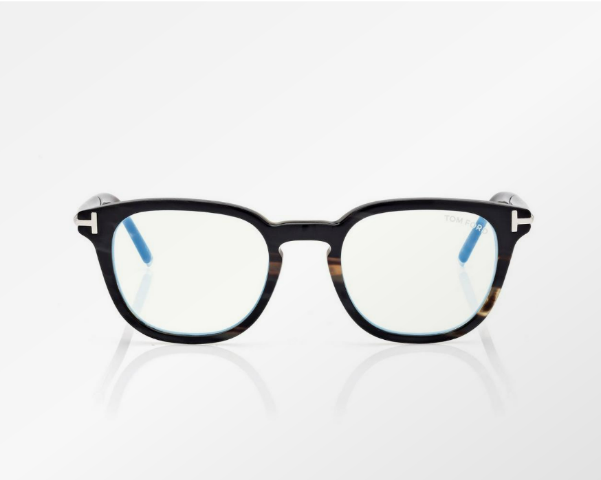 Tom Ford Horn Square Blue Block Eyeglasses