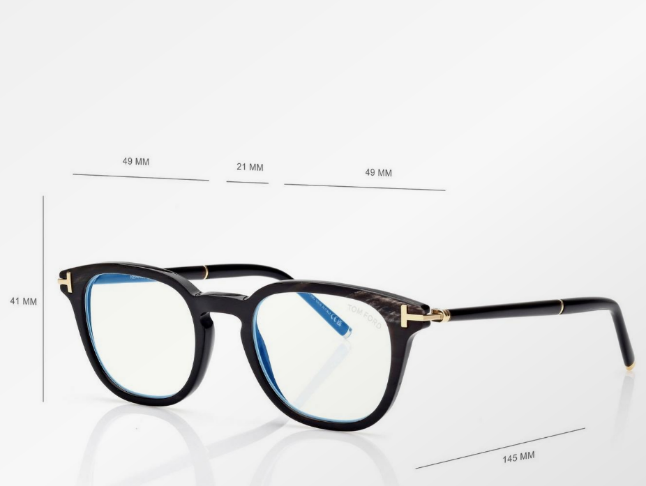 Tom Ford Horn Square Blue Block Eyeglasses