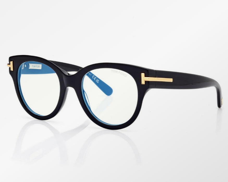 Tom Ford Icon Blue Block Round Eyeglasses