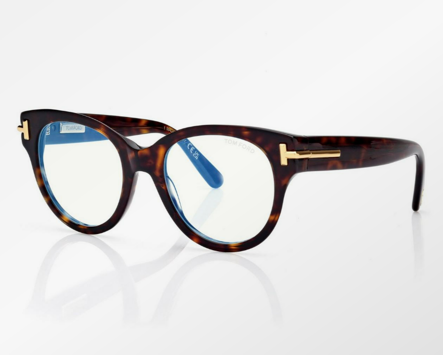 Tom Ford Icon Blue Block Round Eyeglasses