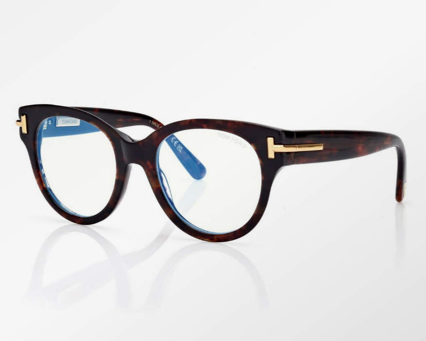 Tom Ford Icon Blue Block Round Eyeglasses