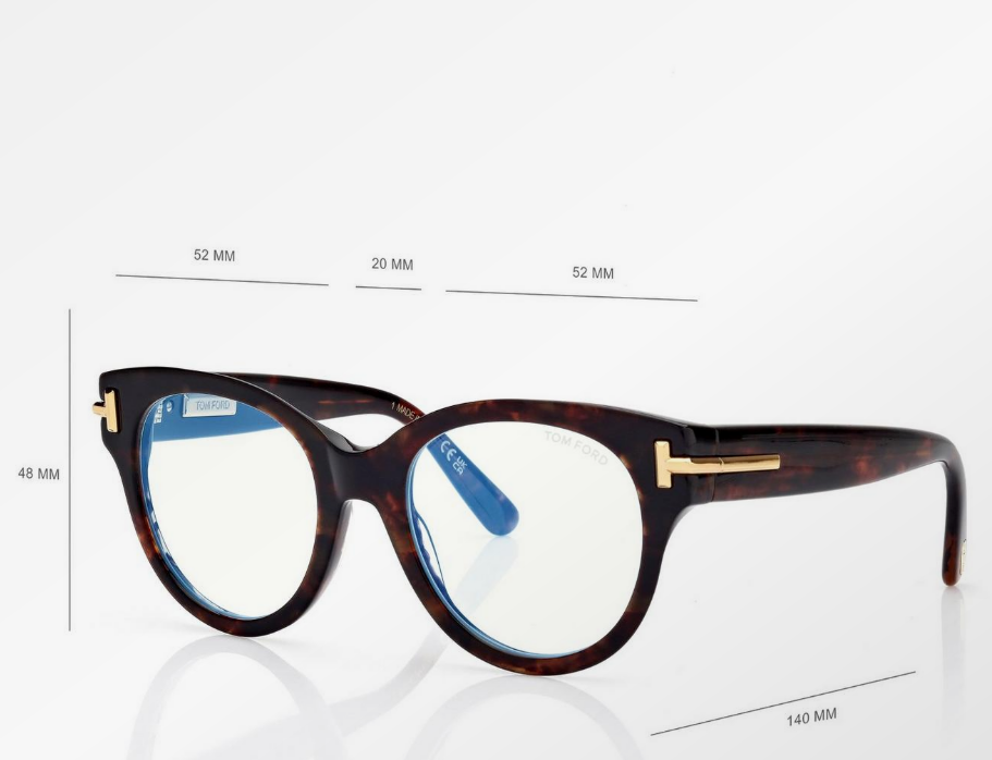 Tom Ford Icon Blue Block Round Eyeglasses