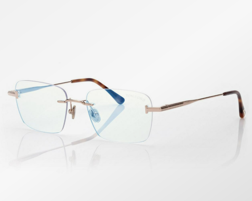 Tom Ford Blue Block Rectangular Eyeglasses