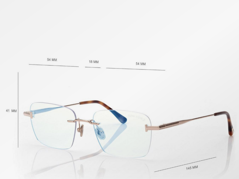 Tom Ford Blue Block Rectangular Eyeglasses