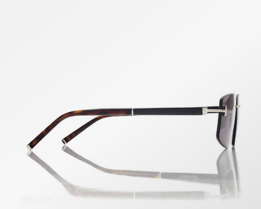Tom Ford Square Titanium and Horn Sunglasses
