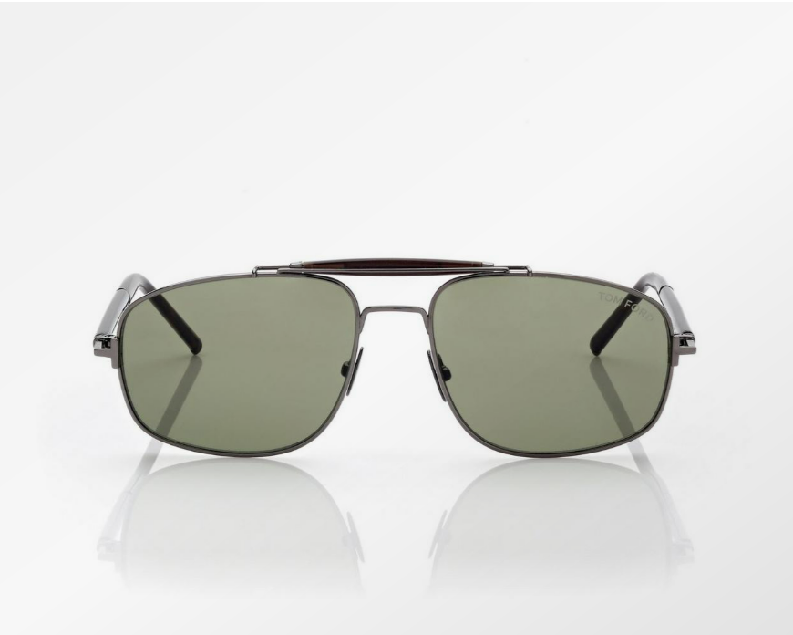 Tom Ford Titanium and Horn Navigator Sunglasses