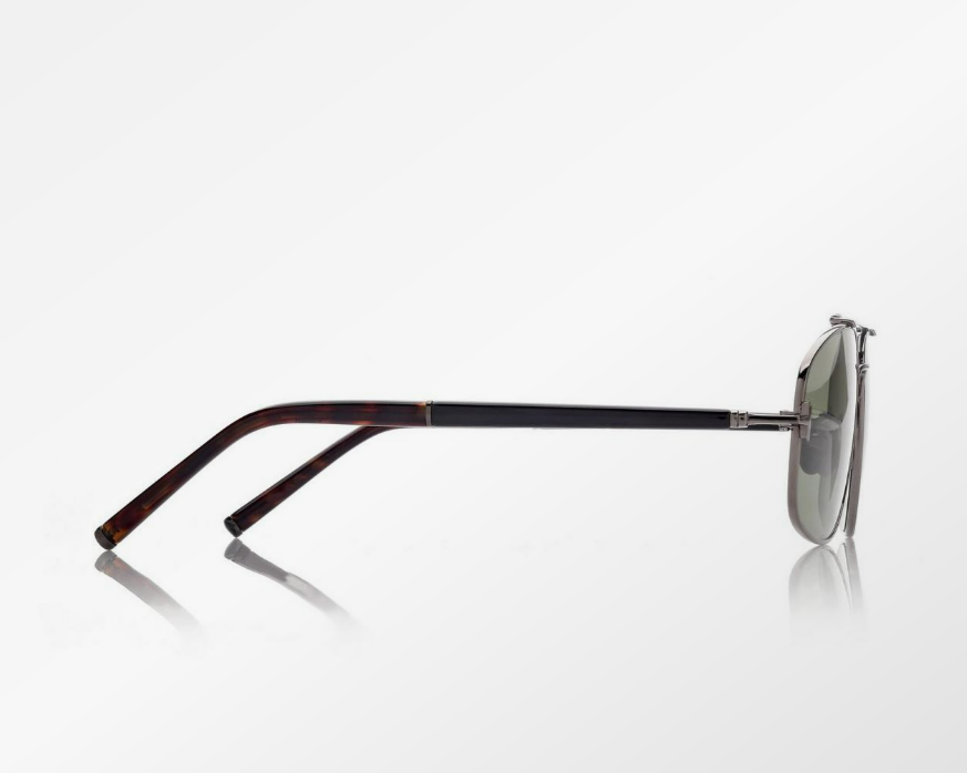 Tom Ford Titanium and Horn Navigator Sunglasses