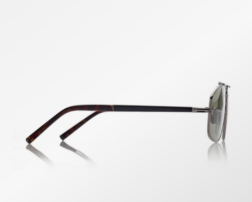 Tom Ford Titanium and Horn Navigator Sunglasses