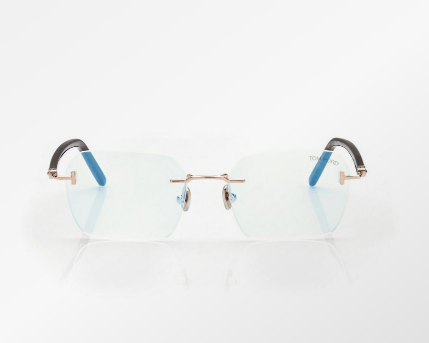 Tom Ford Blue Block Rectangular Eyeglasses