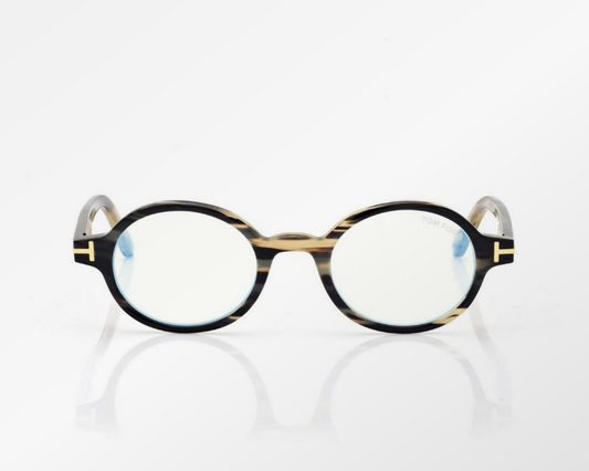 Tom Ford Blue Block Round Horn Eyeglasses