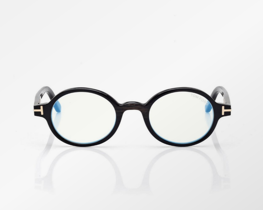 Tom Ford Blue Block Round Horn Eyeglasses