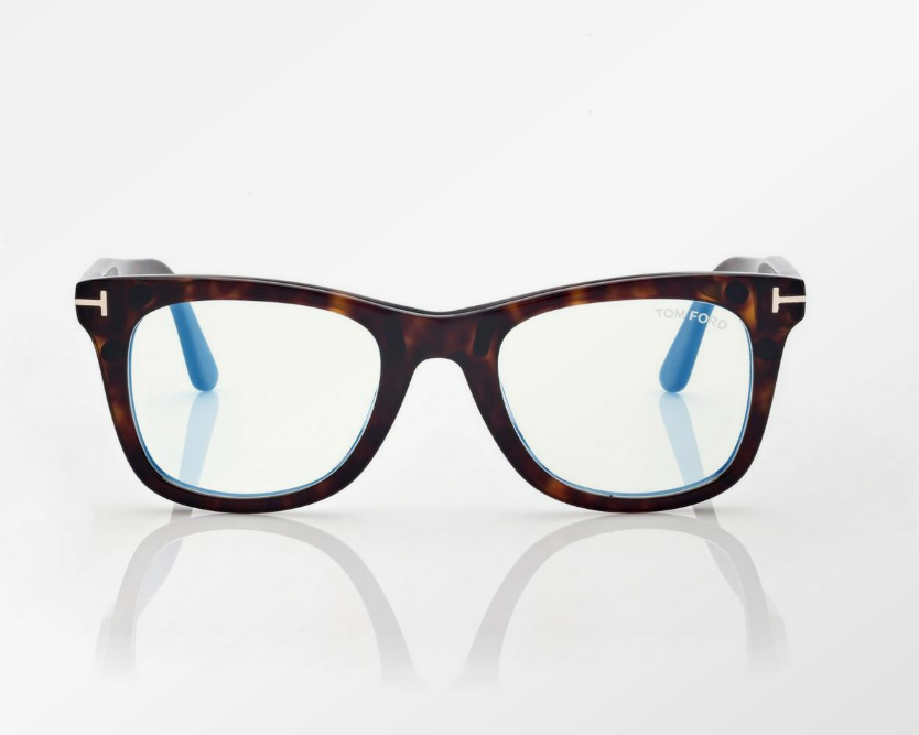 Tom Ford Square Eyeglasses with Clip on Sunglasses