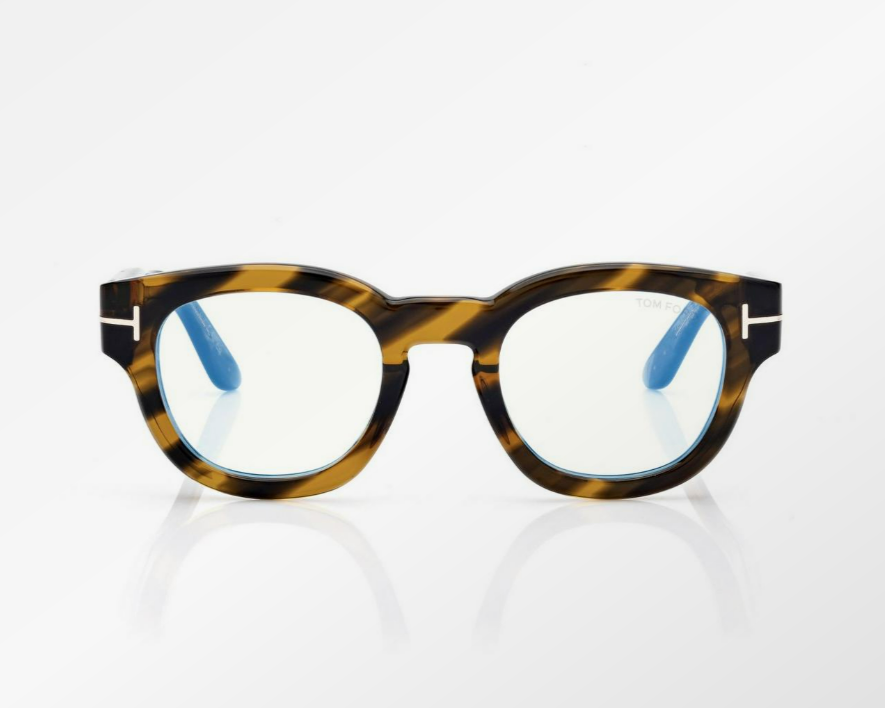 Tom Ford Icon Blue Block Round Eyeglasses