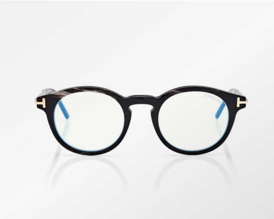 Tom Ford Round Horn Blue Block Eyeglasses