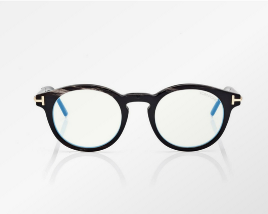 Tom Ford Round Horn Blue Block Eyeglasses