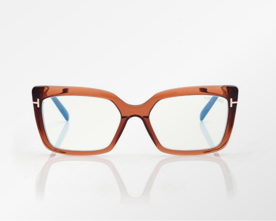 Tom Ford Blue Block Rectangular Eyeglasses