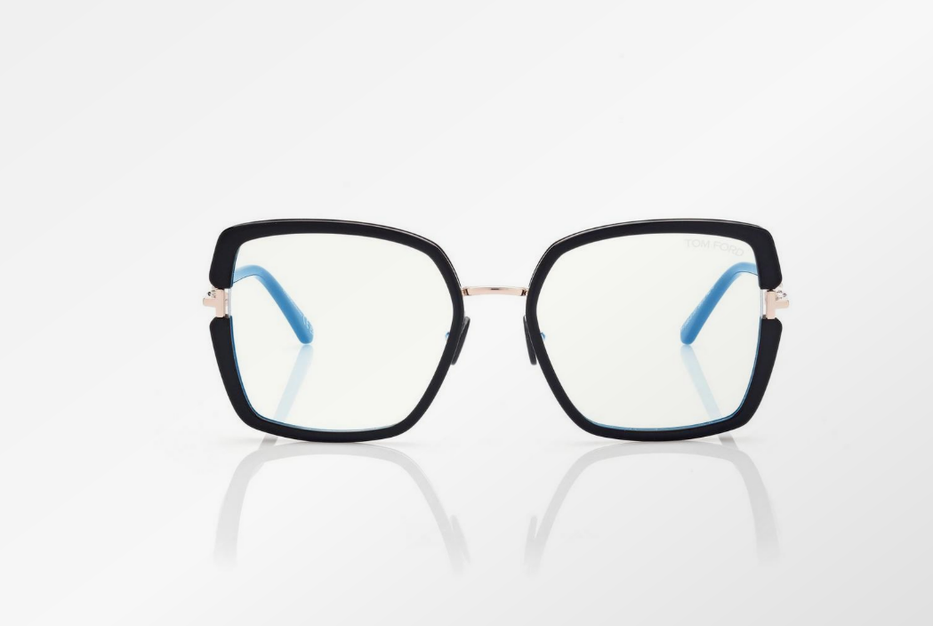 Tom Ford Blue Block Square Eyeglasses