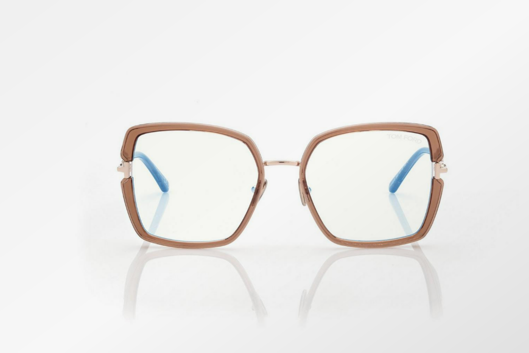 Tom Ford Blue Block Square Eyeglasses