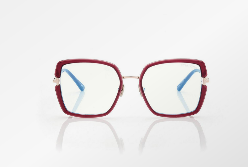 Tom Ford Blue Block Square Eyeglasses