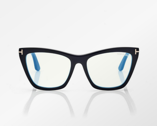 Tom Ford Blue Block Cat Eye Eyeglasses with Clip On Sunglasses